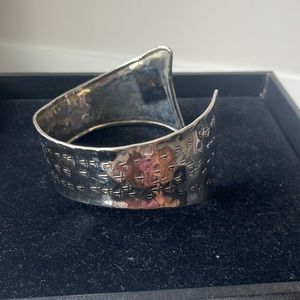 Silver Textured Forearm Arm Cuff